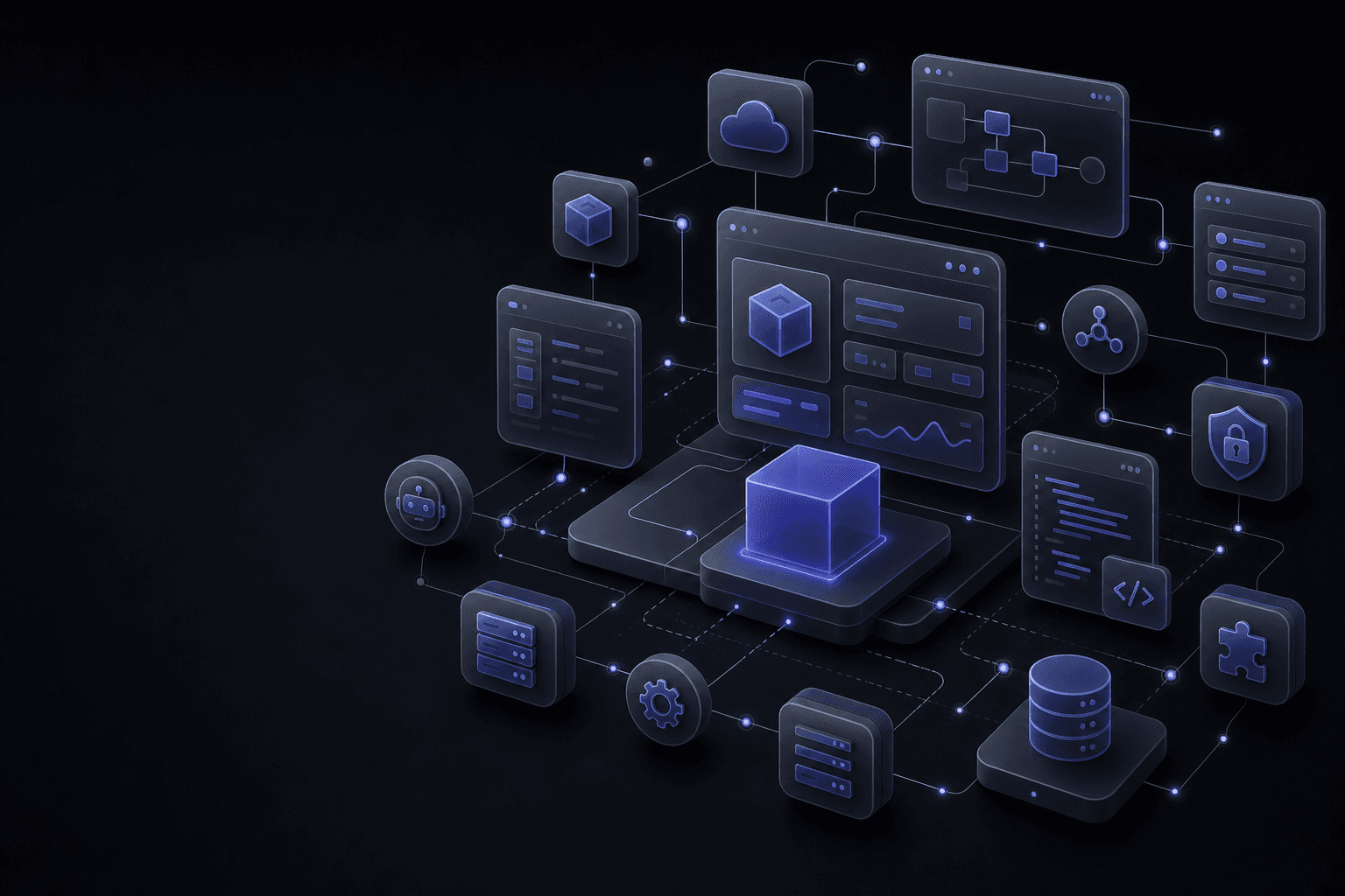 Dark Zoraen ecosystem with software modules and infrastructure nodes